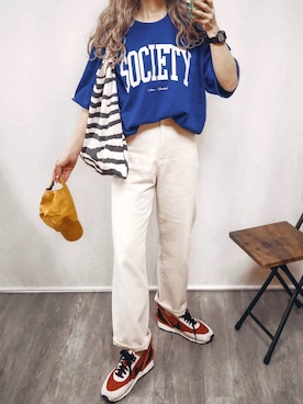 「HWG_5（エイチダブルゴー）のアイテム（帽子）」を使った、natsupooさん（レディース・167cm）の春コーディネート