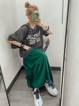 「BOEMY（ボエミー）のアイテム（ピアス（両耳用））」を使った、natsupooさん（レディース・167cm）の春コーディネート