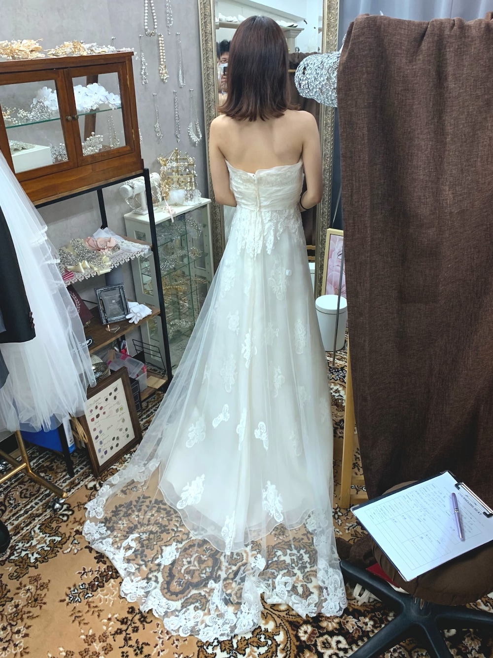「ドレス、ウェディングドレス、ウエディングドレス、ブライダル」｜「LibreWeddingのアイテム（ドレス、ホワイト系）」を使った、みいこさん（レディース・154cm）の夏コーディネートの1枚目の写真