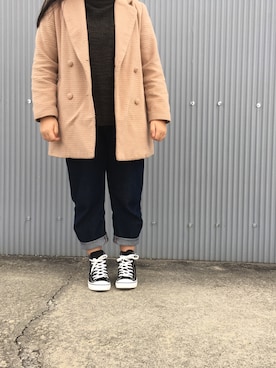 「Honeys（ハニーズ）のアイテム（ダウンジャケット/コート）」を使った、yさん（レディース・160cm）の冬コーディネート