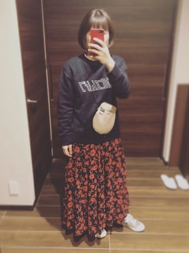 「フェスコーデ」｜「アイテム（スウェット）」を使った、mitchさん（レディース・158cm）の冬コーディネート