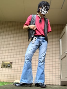 「70's」｜「アイテム（財布/小物）」を使った、&GOMAさん（メンズ・171cm）の夏コーディネート