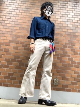「70's」｜「アイテム（財布/小物）」を使った、&GOMAさん（メンズ・171cm）の夏コーディネート