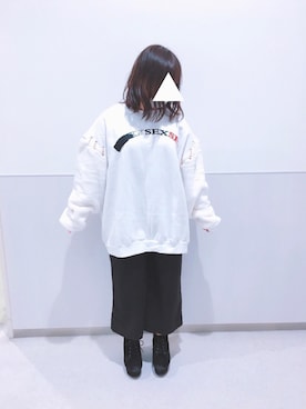 「Honeys（ハニーズ）のアイテム（ブーティ）」を使った、むたさん（レディース・153cm）の冬コーディネート