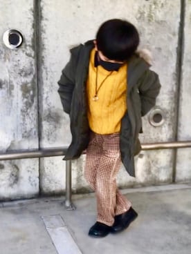 「西松屋（ニシマツヤ）のアイテム（モッズコート）」を使った、とも@ゆうパパさん（キッズ・120cm）の冬コーディネート