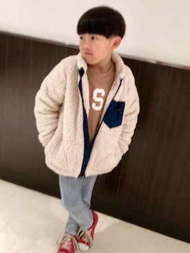 「息子コーデ」｜「アイテム（ブルゾン）」を使った、とも@ゆうパパさん（キッズ・120cm）の冬コーディネート