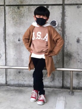 とも@ゆうパパさん（キッズ・120cm）の冬コーディネート