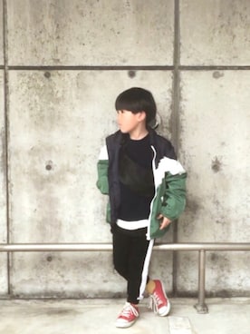「息子コーデ」｜「アイテム（バッグ）」を使った、とも@ゆうパパさん（キッズ・120cm）の春コーディネート