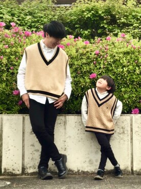 「息子コーデ」｜「アイテム（その他）」を使った、とも@ゆうパパさん（キッズ・120cm）の春コーディネート
