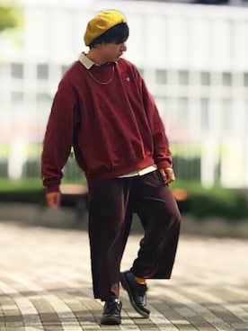 「studio CLIP（スタディオクリップ）のアイテム（ハンチング/ベレー帽）」を使った、とも@ゆうパパさん（メンズ・175cm）の秋コーディネート