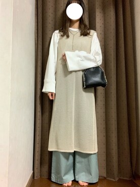 「YEVS（イーブス）のアイテム（パンツ）」を使った、®︎さん（レディース・163cm）の春コーディネート