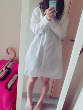 「AS KNOW AS plus（アズノゥアズプラス）のアイテム（シャツワンピース）」を使った、りこさん（レディース・152cm）の夏コーディネート