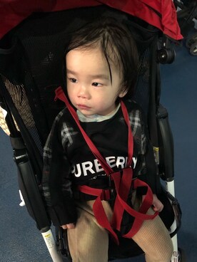「BURBERRY（バーバリー）のアイテム」を使った、ペコママさん（キッズ・90cm）の春コーディネート