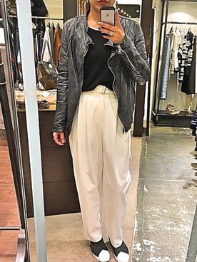 「M/M ATTACHMENT（エムエムアタッチメント）のアイテム（パンツ）」を使った、kimmyさん（レディース・161cm）の春コーディネート