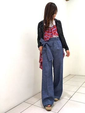 「MSGM（エムエスジーエム）のアイテム（パンツ）」を使った、kimmyさん（レディース・161cm）の春コーディネート