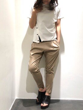 「Yasutoshi Ezumi（ヤストシエズミ）のアイテム」を使った、kimmyさん（レディース・161cm）の夏コーディネート