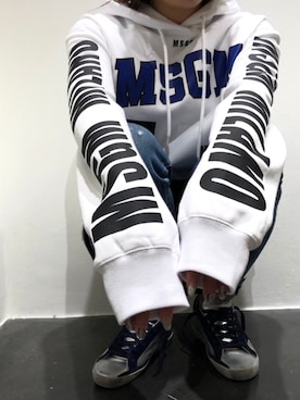 「MSGM（エムエスジーエム）のアイテム（パーカー）」を使った、kimmyさん（レディース・161cm）の秋コーディネート