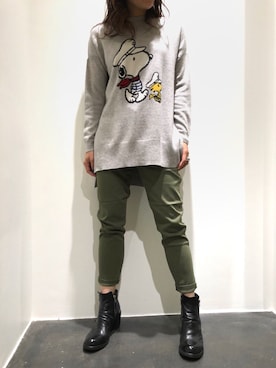 「Moname（モナーム）のアイテム（その他パンツ）」を使った、kimmyさん（レディース・161cm）の秋コーディネート