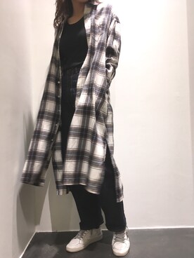 「B2nd」｜「アイテム（シャツワンピース）」を使った、kimmyさん（レディース・161cm）の冬コーディネート