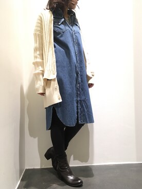 「B2nd」｜「アイテム（シャツワンピース）」を使った、kimmyさん（レディース・161cm）の冬コーディネート