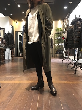 「ロングジャケット」｜「アイテム（ブルゾン）」を使った、kimmyさん（レディース・161cm）の冬コーディネート