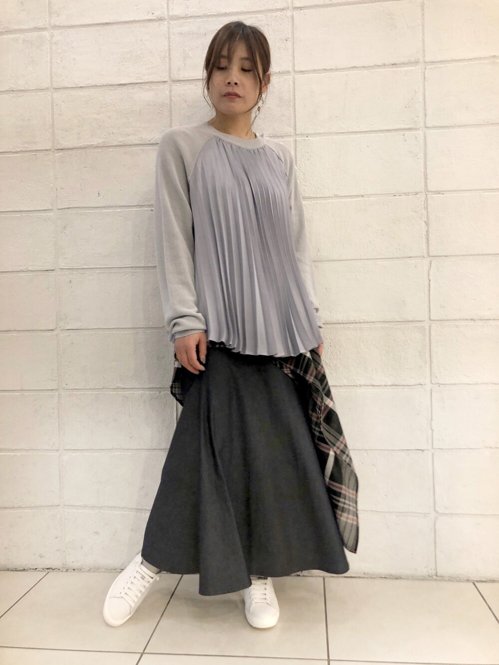 エズミ　EZUMi　ニット　切替　プリーツコンビニット　セーター　YESS20KT04 D6628 EZUMi（エズミ）の「EZUMi（エズミ）プリーツコンビニット