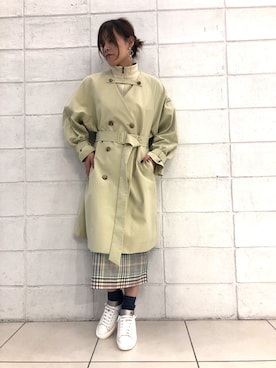 「TATRAS（タトラス）のアイテム（トレンチコート）」を使った、kimmyさん（レディース・162cm）の春コーディネート