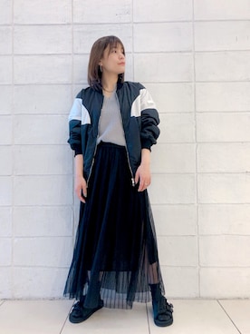 「ビーセカンド」｜「アイテム（ブルゾン）」を使った、kimmyさん（レディース・162cm）の春コーディネート