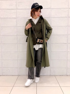 「B'2nd（ビーセカンド）のアイテム（モッズコート）」を使った、kimmyさん（レディース・162cm）の春コーディネート