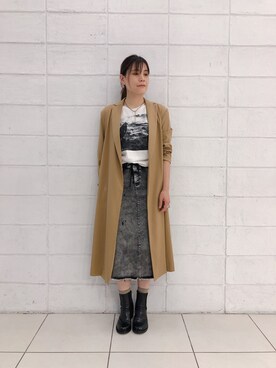 「ラブアンドピース2020」｜「アイテム（ステンカラーコート）」を使った、kimmyさん（レディース・162cm）の秋コーディネート