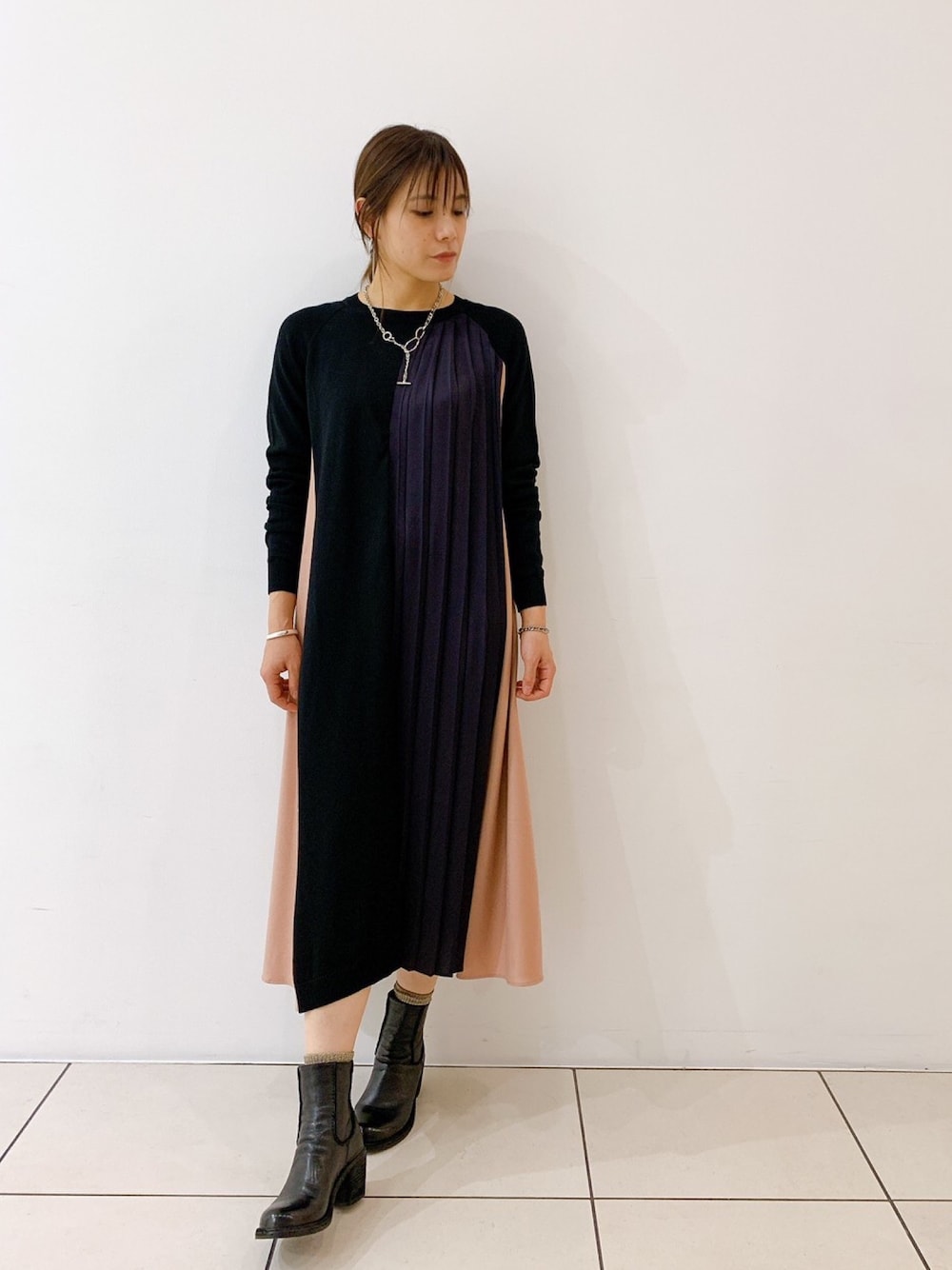 EZUMi（エズミ）の「EZUMi（エズミ）プリーツコンビ配色ニット