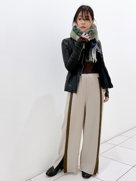 「ビーセカンド」｜「アイテム（ライダースジャケット）」を使った、kimmyさん（レディース・162cm）の冬コーディネート