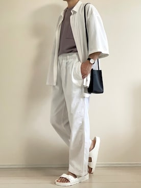 「ETELIO（エテリオ）の【2点セット】梨地ポケット付きクルービッグTシャツ＆ロングタンクトップアンサンブルセット（Tシャツ/カットソー）」を使った、せーやさん（メンズ・166cm）の夏コーディネート