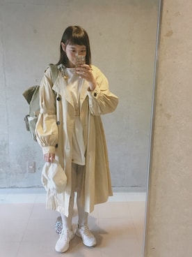 「Samansa Mos2 blue（サマンサモスモスブルー）のアイテム（キャスケット）」を使った、くまくん🐻さん（レディース・158cm）の春コーディネート