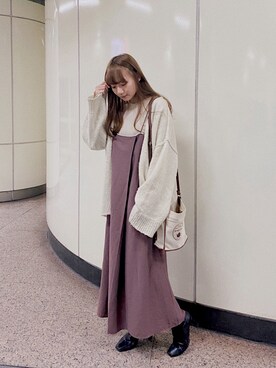 「LOWRYS FARM（ローリーズファーム）のストレッチヒールブーツ　851418（ブーツ）」を使った、くまくん🐻さん（レディース・158cm）の冬コーディネート