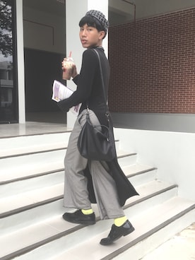 「NOのアイテム（バッグ）」を使った、wldkさん（メンズ・179cm）の秋コーディネート