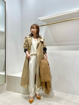 「Whim Gazette（ウィムガゼット）のアイテム（トレンチコート）」を使った、wg_togashiさん（レディース・157cm）の秋コーディネート