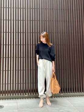 「Whim Gazette（ウィムガゼット）のアイテム（スウェットパンツ）」を使った、wg_togashiさん（レディース・157cm）の夏コーディネート