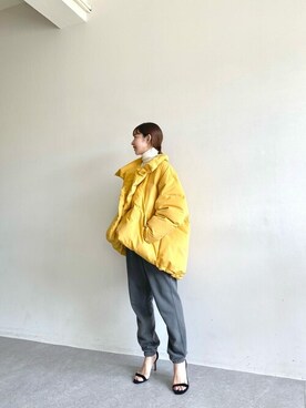 「Whim Gazette（ウィムガゼット）のアイテム（ダウンジャケット/コート）」を使った、wg_togashiさん（レディース・157cm）の夏コーディネート