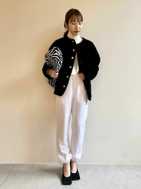 「Whim Gazette（ウィムガゼット）のアイテム（ブルゾン）」を使った、wg_togashiさん（レディース・157cm）の秋コーディネート