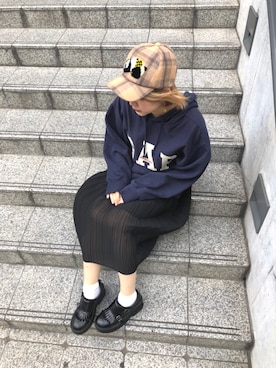「Sense of Grace（センスオブグレース）のアイテム（キャップ）」を使った、門田さん（レディース・161cm）の冬コーディネート