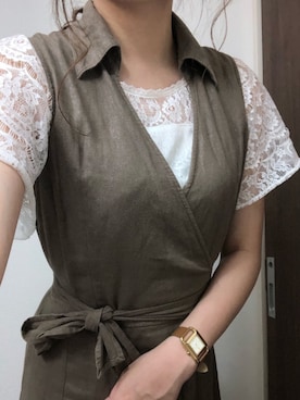 「TORY BURCH（トリーバーチ）のアイテム（腕時計）」を使った、kanaさん（レディース・160cm）の夏コーディネート