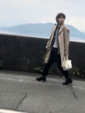 「だぼだぼ」｜「アイテム（トレンチコート）」を使った、ゆうき、短足に見えないさん（レディース・162cm）の秋コーディネート