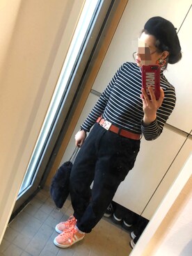 「平成最後のWEARISTAセンバツ」｜「アイテム（ハンチング/ベレー帽）」を使った、bu-mama3さん（レディース・158cm）の春コーディネート