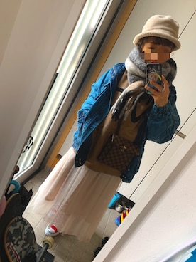 「赤コンバース」｜「アイテム（ブルゾン）」を使った、bu-mama3さん（レディース・158cm）の冬コーディネート