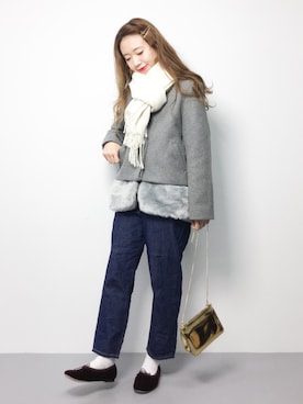 りっぴーさん(レディース・154cm)の冬コーディネート