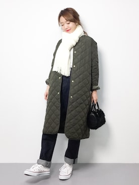 「SALON adam et rope'（サロン アダム エ ロペ）のアイテム（その他アウター）」を使った、りっぴーさん（レディース・154cm）の冬コーディネート