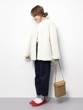 「Another Edition（アナザーエディション）のアイテム（その他アウター）」を使った、りっぴーさん（レディース・154cm）の冬コーディネート