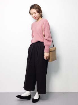 「Ameri（アメリ）のアイテム（バッグ）」を使った、りっぴーさん（レディース・154cm）の冬コーディネート