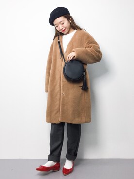 「Another Edition（アナザーエディション）のアイテム（その他アウター）」を使った、りっぴーさん（レディース・154cm）の冬コーディネート